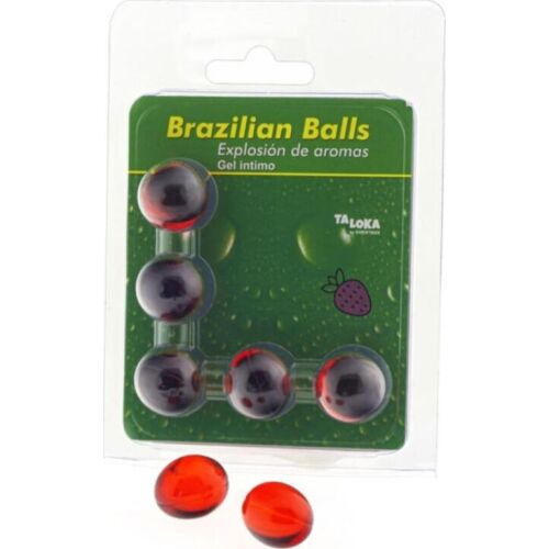 Bolas Brazilian Balls Taloka con lubricante sabor fresa