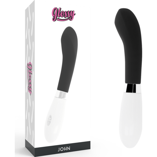 Vibrador GLOSSY John con curva adaptada al cuerpo femenino