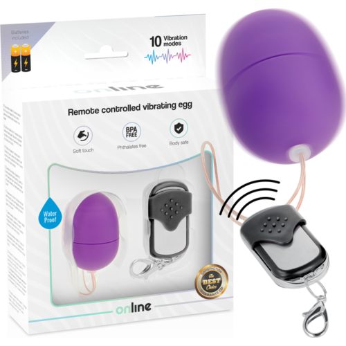 Huevo vibrador ONLINE con control remoto y 10 modos de vibración
