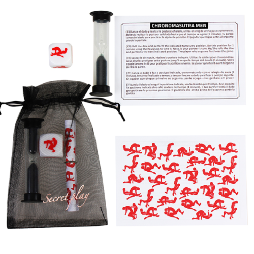 Juego Gay Kit SECRETPLAY CHRONOMASUTRA con dado y reloj de arena