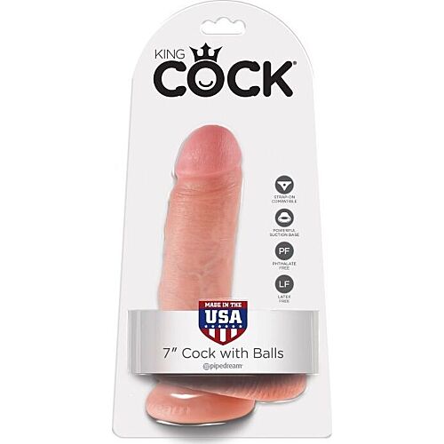Dildo King Cock 7 con testículos y tacto realista