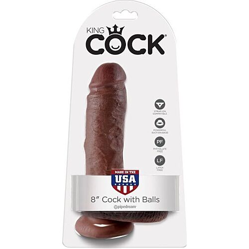 Dildo King Cock 8" con tacto realista y testículos
