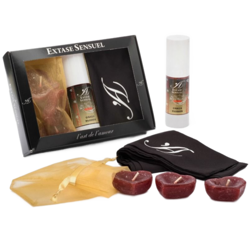Kits Parejas EXTASE SENSUAL Cofre Pasión Oral con gel y velas