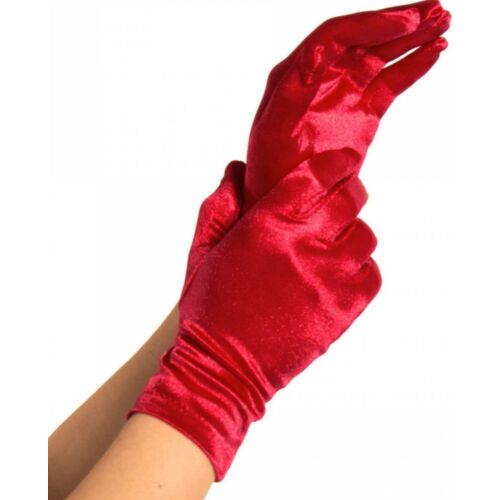 Guantes cortos Leg Avenue con efecto raso brillante
