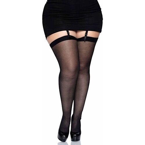 Medias Negras Plus Leg Avenue | Talla grande ajustable