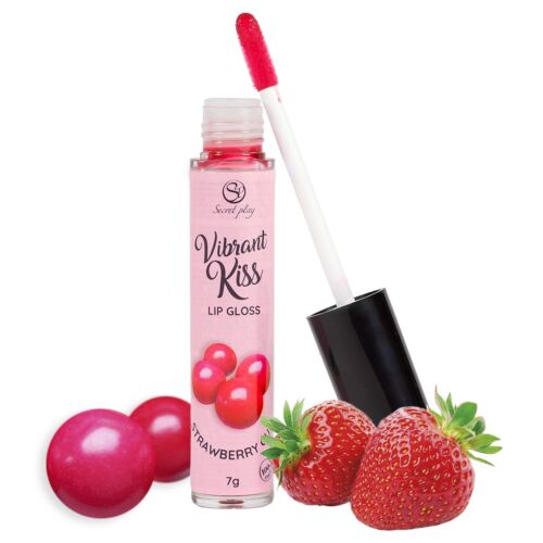 Lip gloss vibrador SECRETPLAY VIBRANT KISS sabor Chicle de Fresa