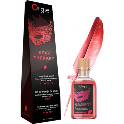 Aceite de masaje Orgie Lips Massage Kit con efecto calor
