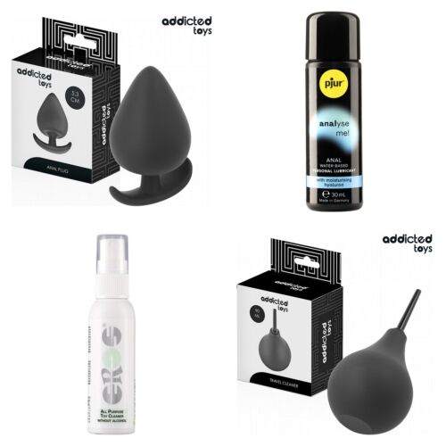 Kit anal para principiantes con plug pequeño de silicona