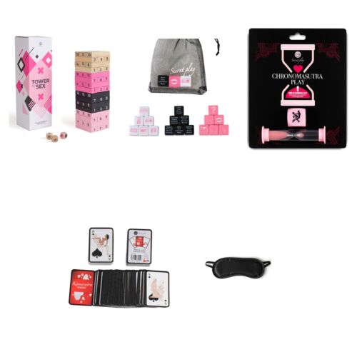 Kit de juegos eróticos para parejas con torre, dados y cartas