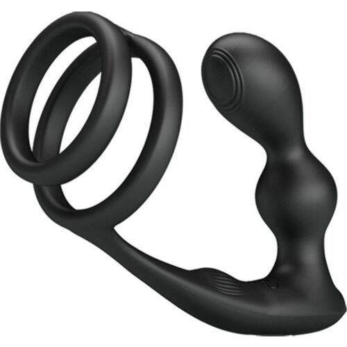 Anillo para pene y plug anal Pretty Love Marshall con control remoto