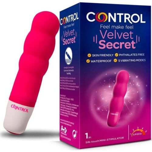 Mini vibrador CONTROL Velvet Secret, tacto aterciopelado