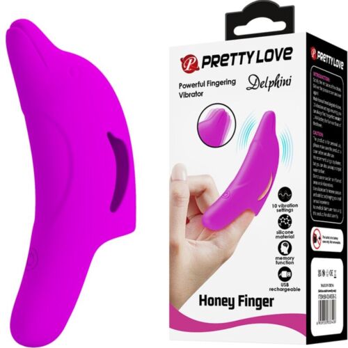 Vibrador de dedo Pretty Love Delphini con 10 funciones
