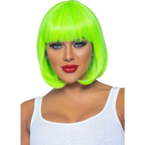 Peluca Bob Fluorescente Verde Neon Leg Avenue