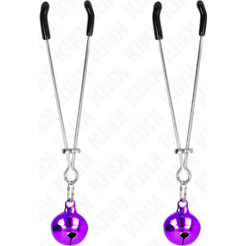 Pinzas Pezones KINK con Cascabel Violeta de 7 cm