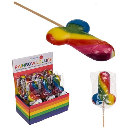 Piruleta Arcoiris Out Of The Blue en forma de pene