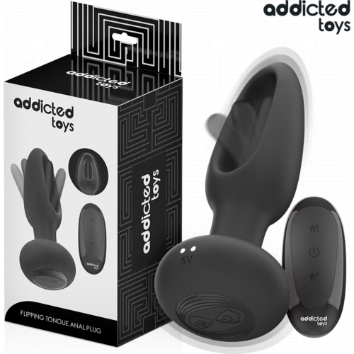 Plug Anal Addicted Toys con Lengua Vibradora y Control Remoto
