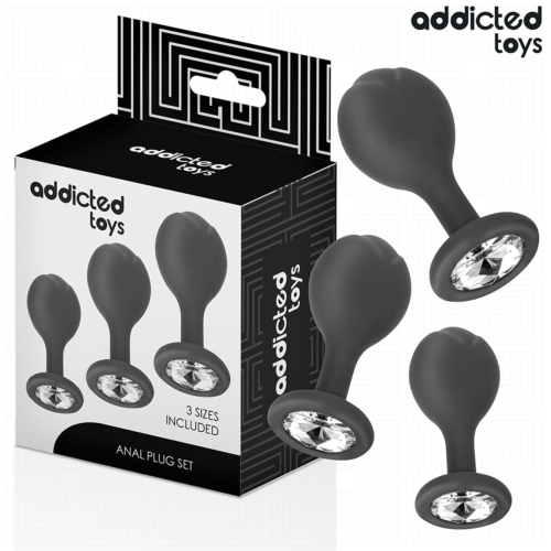 Set de 3 Plugs Anales Addicted Toys con Joya