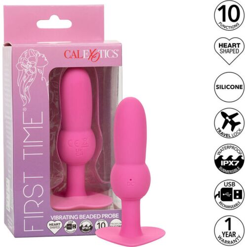 Plug anal CALEXOTICS First Time con cuentas vibrantes