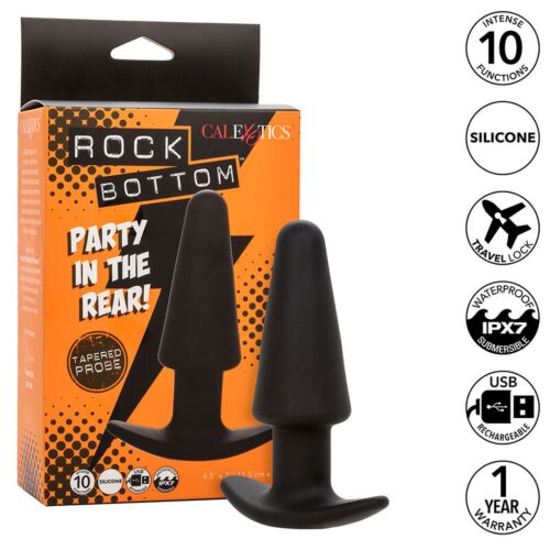 Plug Anal CalExotics Rock Bottom con 10 vibraciones