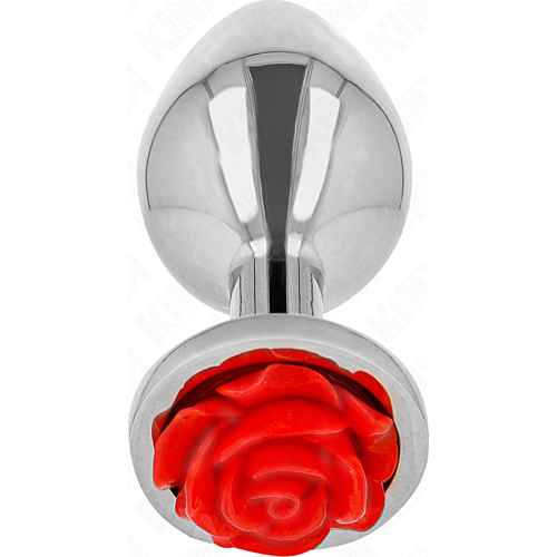 Plug Anal KINK con rosa roja y acero inoxidable