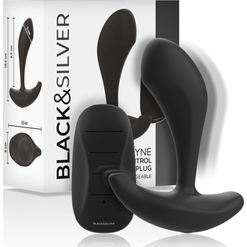 Plug anal vibrador BLACK&SILVER Dwayne con mando