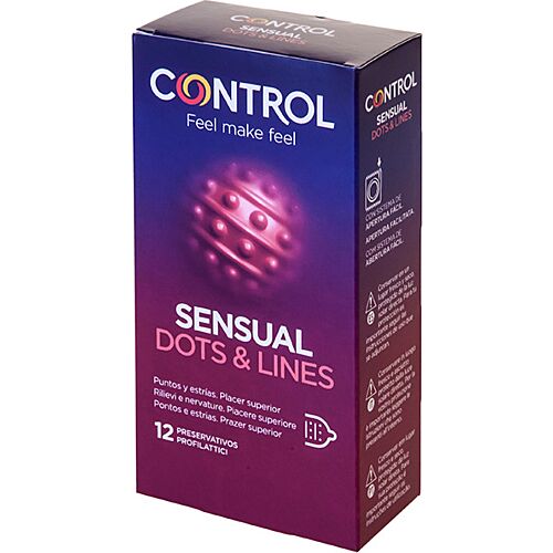 Preservativos Control Sensual Dots & Lines con estimulación extra