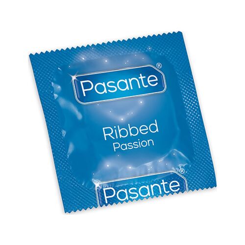 Preservativos Pasante Ribbed Passion con relieves estriados