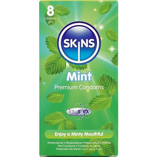 Preservativos SKINS Mint Pack 8 - Sabor a menta fresco