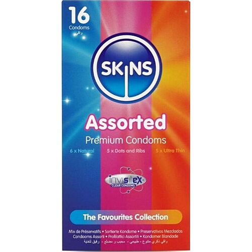 Condones Skins Surtido Pack 16 con aroma a vainilla