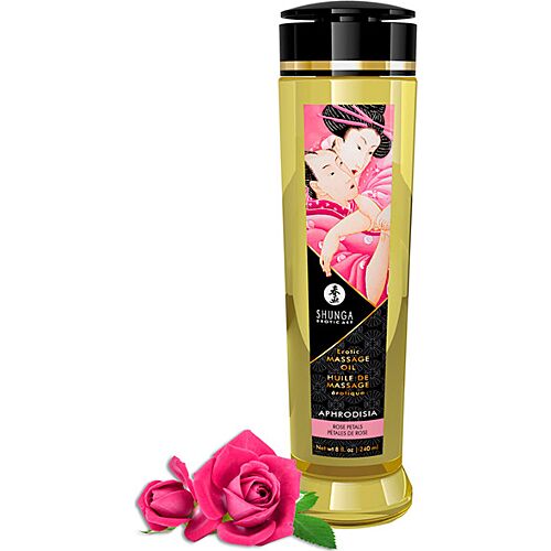 Aceite de masaje erótico Shunga Aphrodisia 240 ml con aroma a rosa