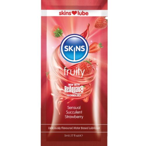 Lubricante SKINS Fresa Monodosis | Sabor auténtico a fruta