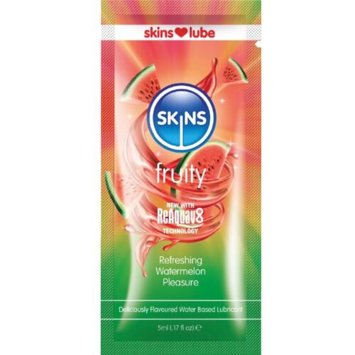 Lubricante SKINS Watermelon Monodosis | Sabor auténtico a