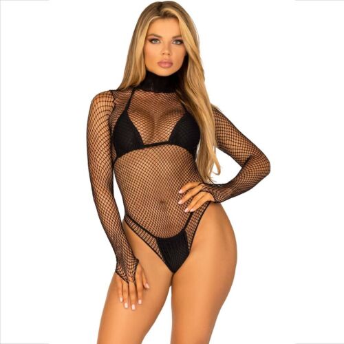 Teddy cuello alto Leg Avenue - Body de rejilla