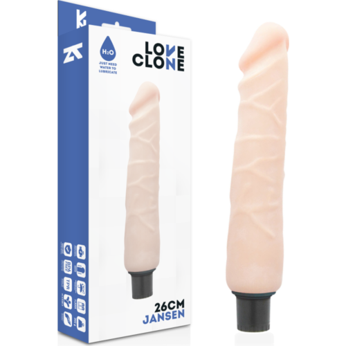 Vibrador Realístico LOVECLONE JANSEN 26 cm con auto-lubricación