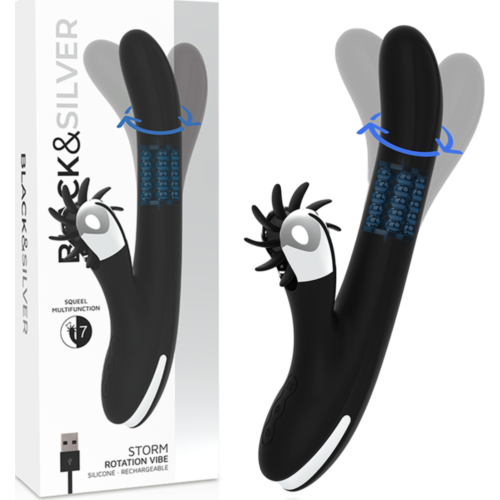 Vibrador Bunny Storm Rotation Vibe BLACK&SILVER