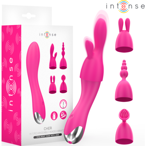 Vibrador Rabbit Intense Fun Cher con cabezales intercambiables