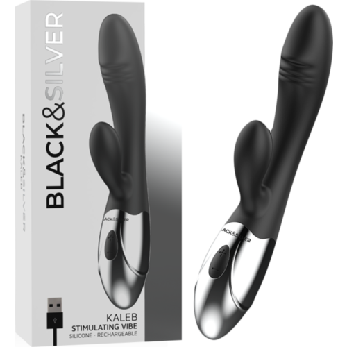 Vibrador rabbit BLACK&SILVER KALEB doble motor
