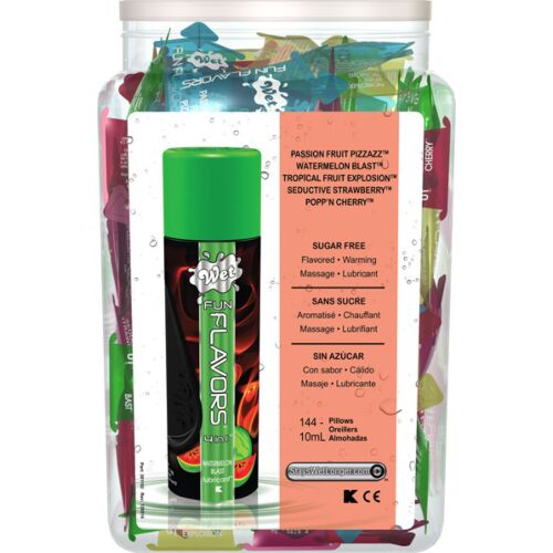 WET FUN FLAVORS HEATING 10ML  144 ASSORTED PILLOWS BOWL DISPLAY