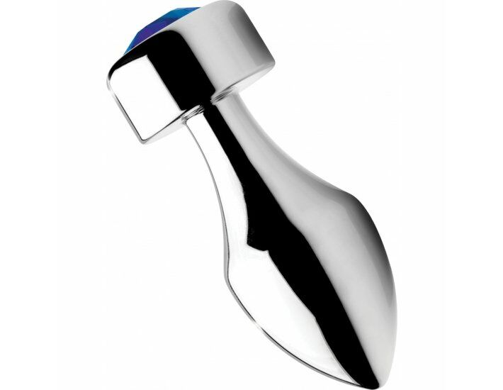 Plug de aluminio con gema azul - pequeño