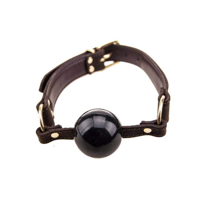 Ball Gag Bound Nubuck Leather con Acolchado Suave Ball Gag Bound Nubuck Leather con Acolchado Suave