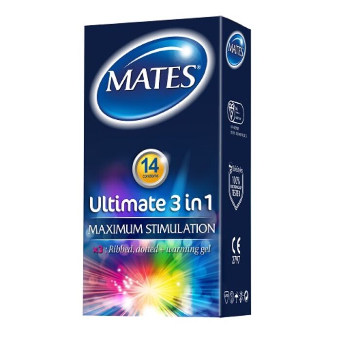 Preservativos Mates 14 Pack con gel calentador Preservativos Mates 14 Pack con gel calentador