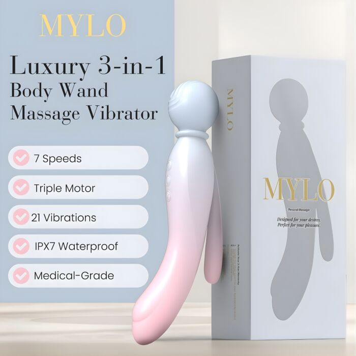Vibrador MYLO 3-in-1 Body Wand Massager potente y versátil Vibrador MYLO 3-in-1 Body Wand Massager potente y versátil
