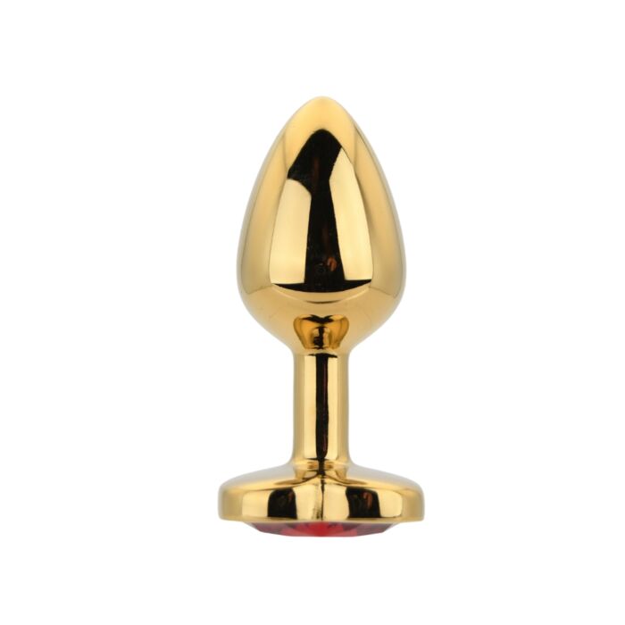 Plug anal Toosh Heart Shaped Gold con piedra roja Plug anal Toosh Heart Shaped Gold con piedra roja