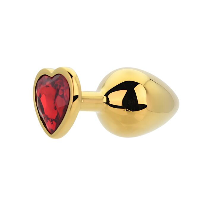 Plug anal Toosh Heart Shaped Gold con base joya Plug anal Toosh Heart Shaped Gold con base joya