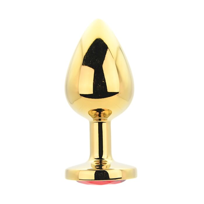 Plug anal Toosh Metal Large con base joya Rojo Plug anal Toosh Metal Large con base joya Rojo