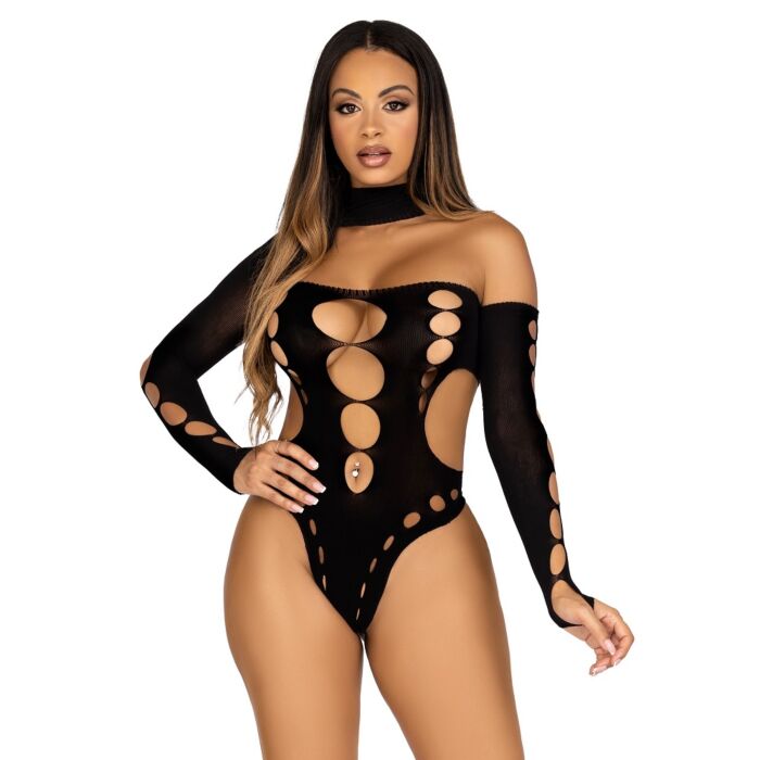 Teddy Leg Avenue Cut Out Bodysuit con espalda tipo tanga Teddy Leg Avenue Cut Out Bodysuit con espalda tipo tanga