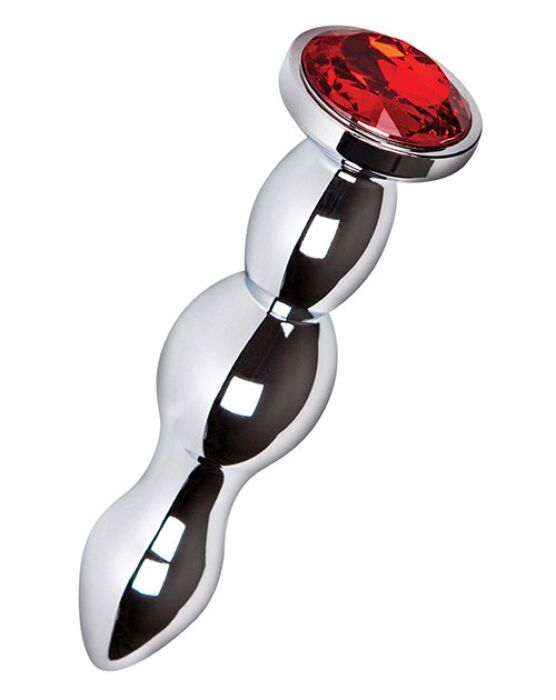 Plug Metal S Pleasures BOA con detalle en rojo brillante