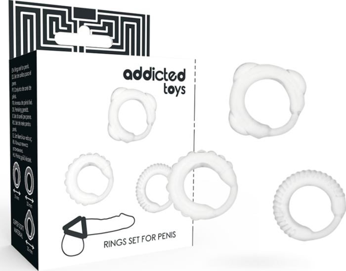 Anillos Pene ADDICTED TOYS Set 3 Anillos Sin Deslizamientos