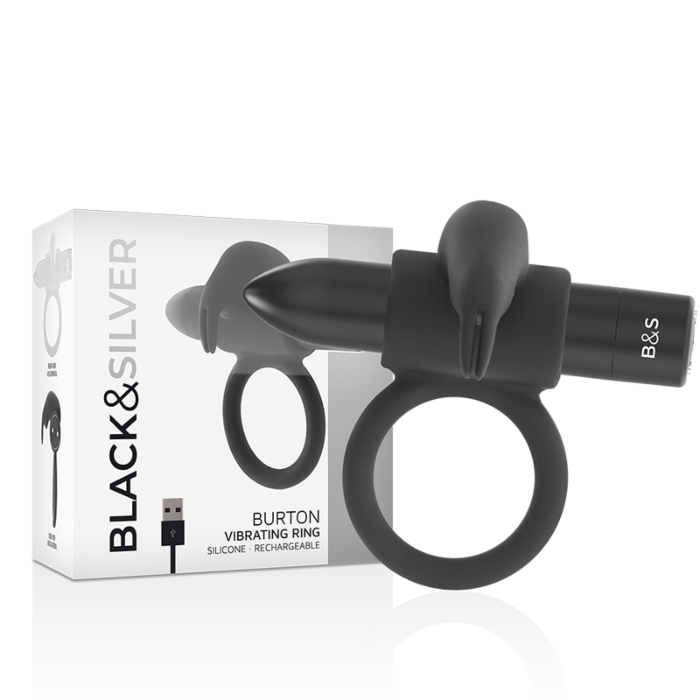 Anillo vibrador BLACK&SILVER Burton negro | 10 modos