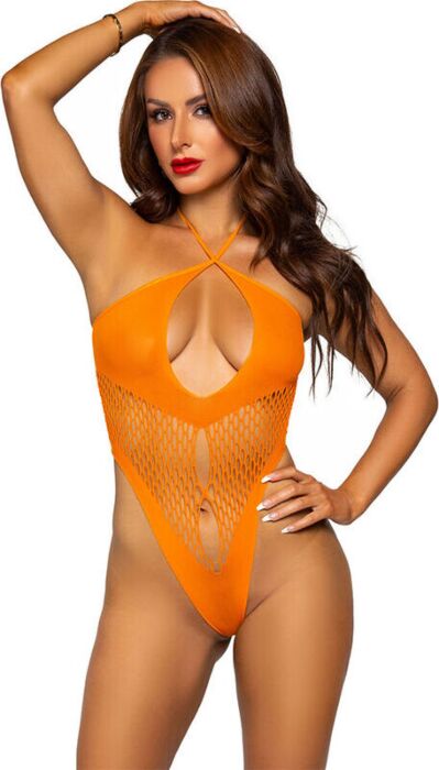 Body Escote Abierto Leg Avenue Naranja Sexy